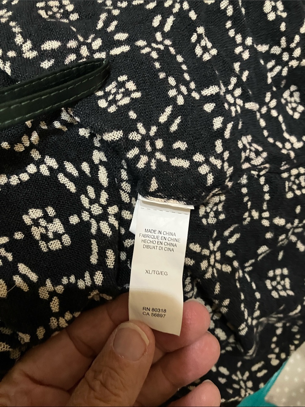 Lucky Brand Black and White Geometric Open-Front Cardigan - Picture 3 of 12